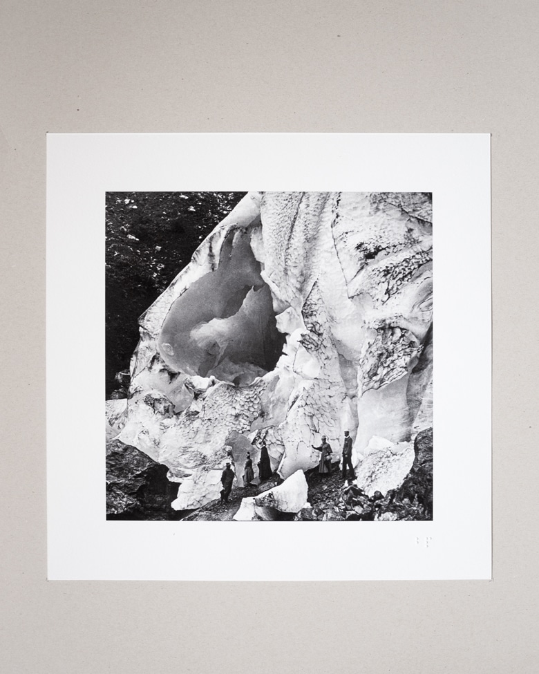 blackprint edition - karo edition Nr.02, antique stereoview photography on glass of the Buerbreen Glacier - Buerbreane - Buarbreen, Norway 1885