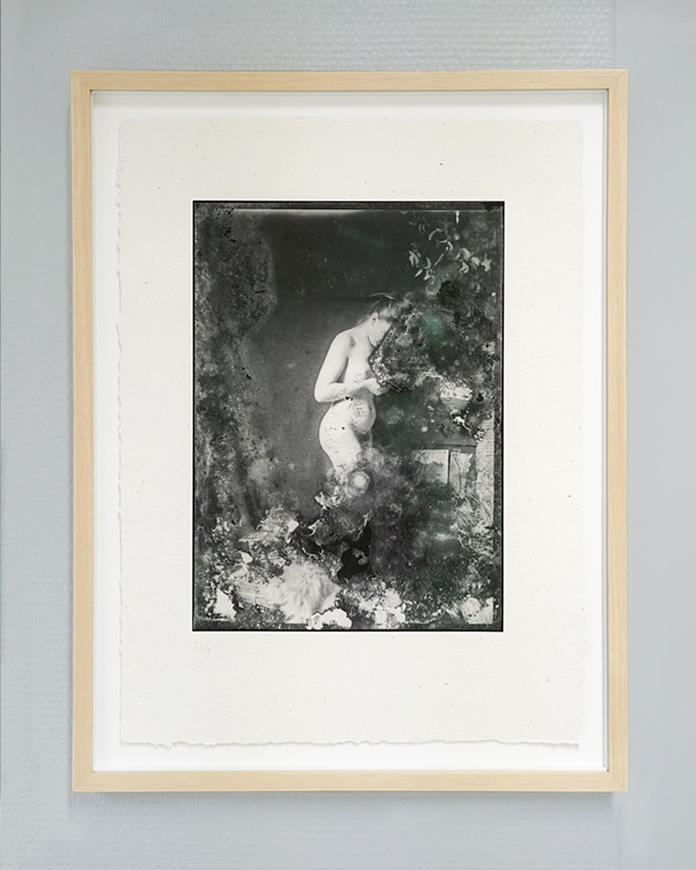 blackprint edition - black and white art print of an antique nude photography on cartalafranca art paper framed