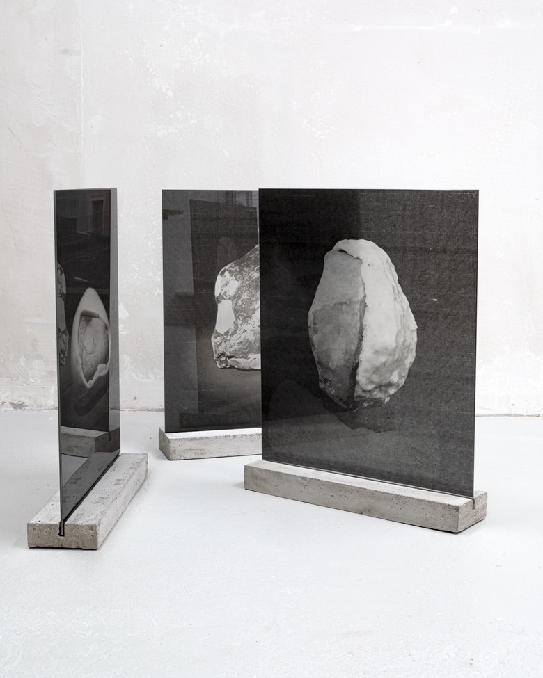 blackprint edition - Diego Brambilla photographer artist - black and white art print on handmade Bhutan paper with laminated glass and concrete base
