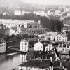 blackprint edition - karo edition Nr.014, antique stereoview photography on glass of Zurich (view from the Grossmünster to the Limmat River and the Hauptbahnhof Zürich) in 1870. Photographs: Lachenal & Favre