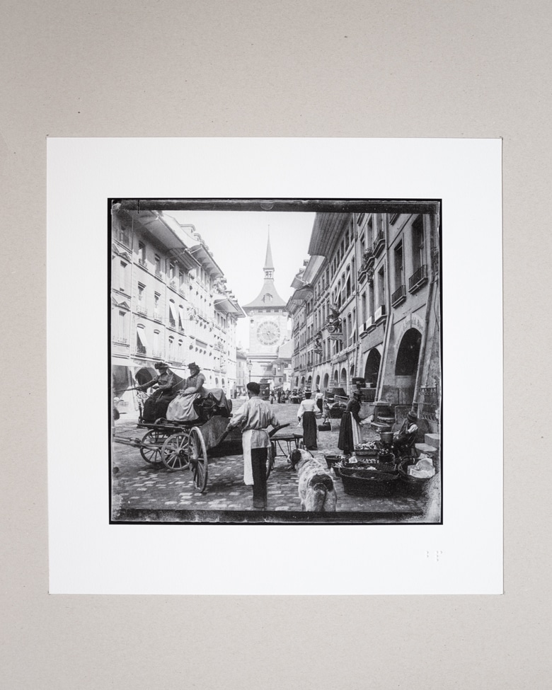 blackprint edition - karo edition Nr.020, antique glass photography of Marktgasse street in Bern 1900